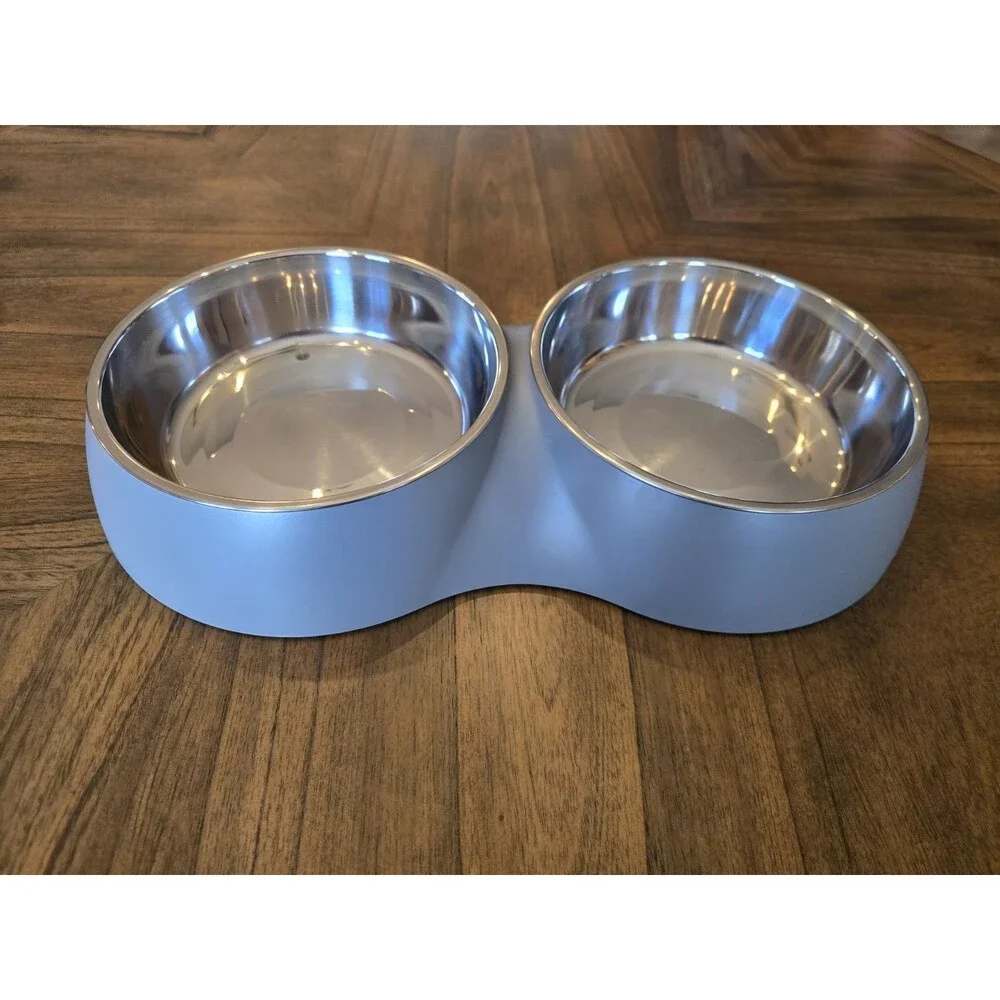 Heavy Duty Double Dog Bowl Feeder Large XL Removable Stainless Steel NWOT